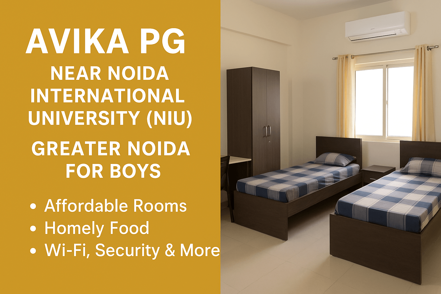Pg near noida international university NIU Greater Noida